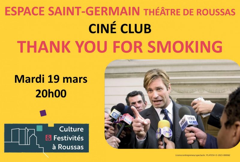 CINE CLUB : « Thank you for smothing » de Jason Reitman à Roussas - 0